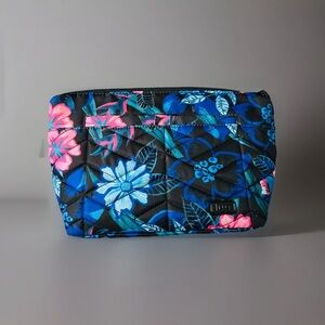 Lug Quilted Floral Crossbody Bag - Black, Blue, and Pink